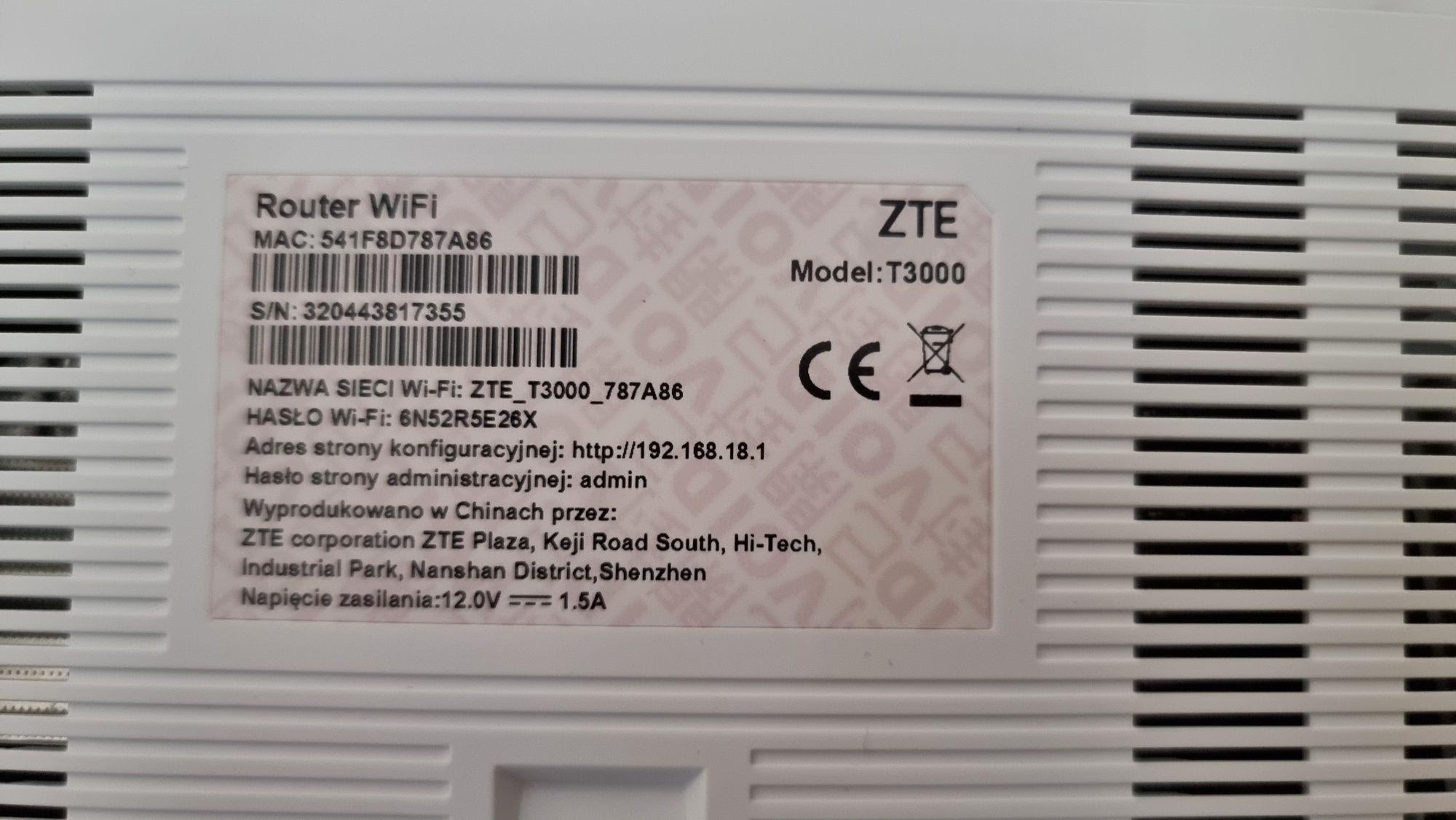 Router ZTE WiFi6 T3000