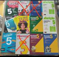 Livros de exercícios 5º ano Matemática Ciências Português HGP Inglês