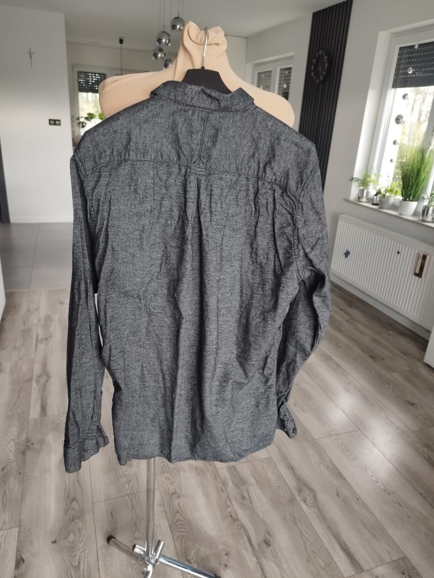 R.XL szara grafitowa koszula z długim rękawem Minimum