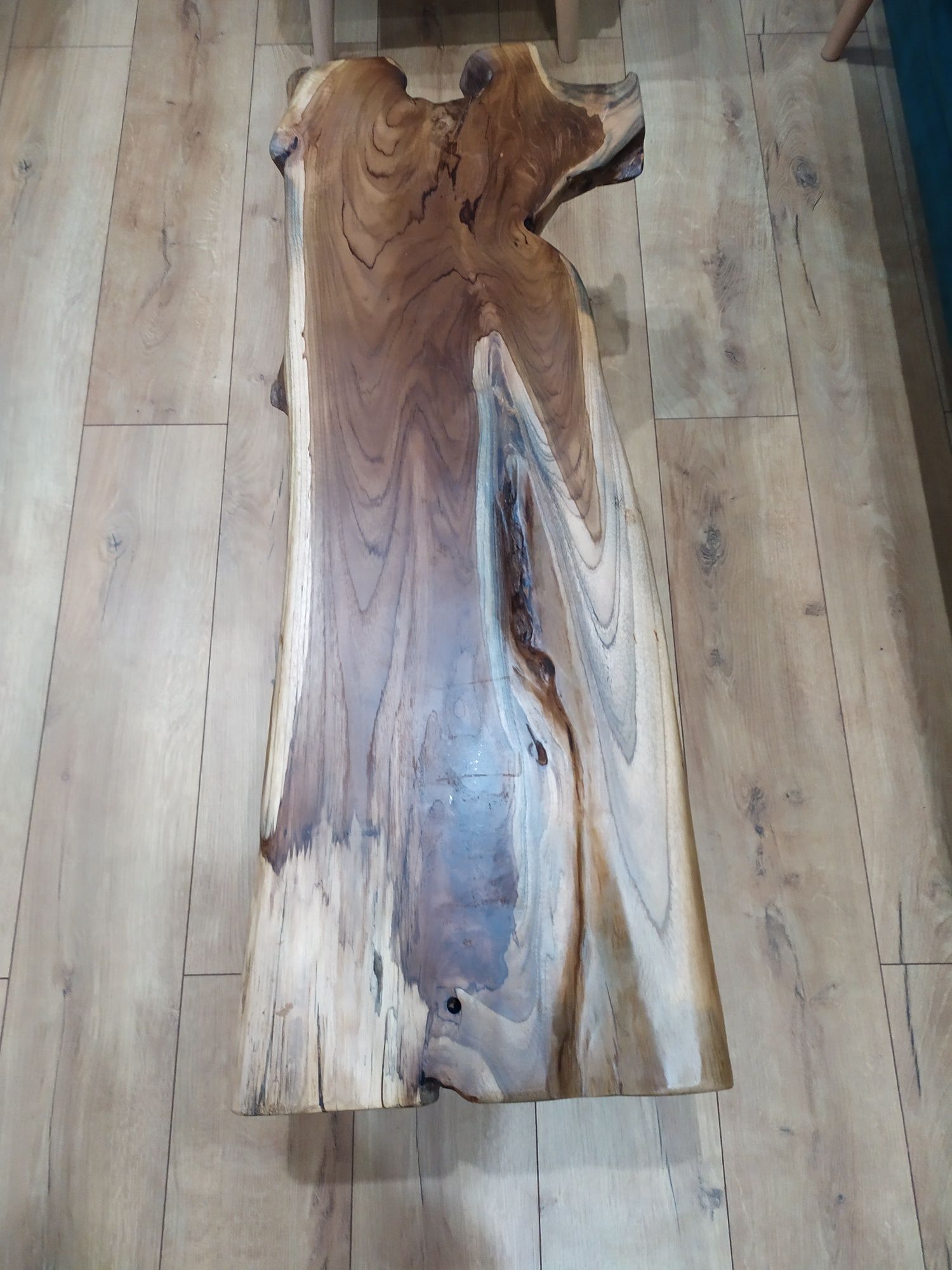 Stolik kawowy z litego drewna teak 100x36 loft