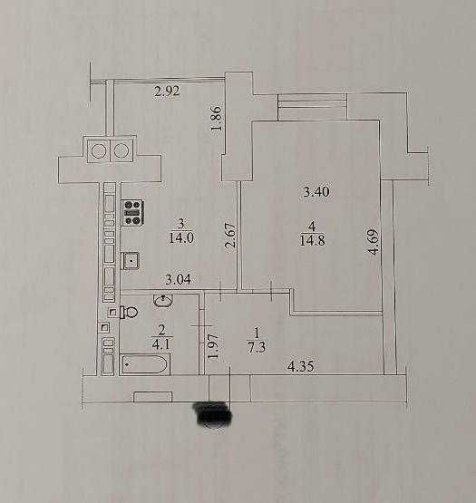 Продаж БЕЗ% чудової 1-кімнатної квартири 40м2 в ЖК Агам, 5 поверх