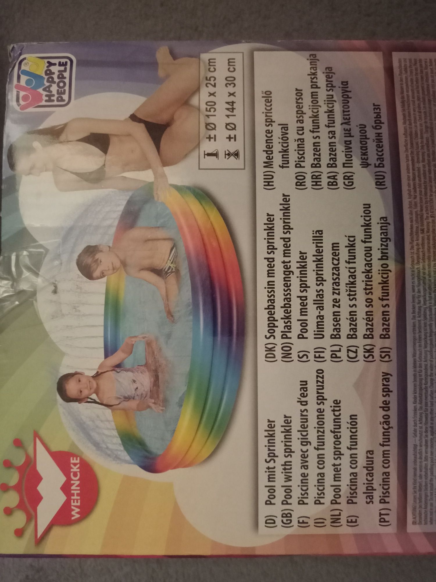 Nowy basen Super basen ze zraszaczem nowy tęczowy