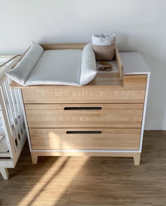 Комод пеленатор натульне дерево та ЛДСП Д96см Ш48см 89см