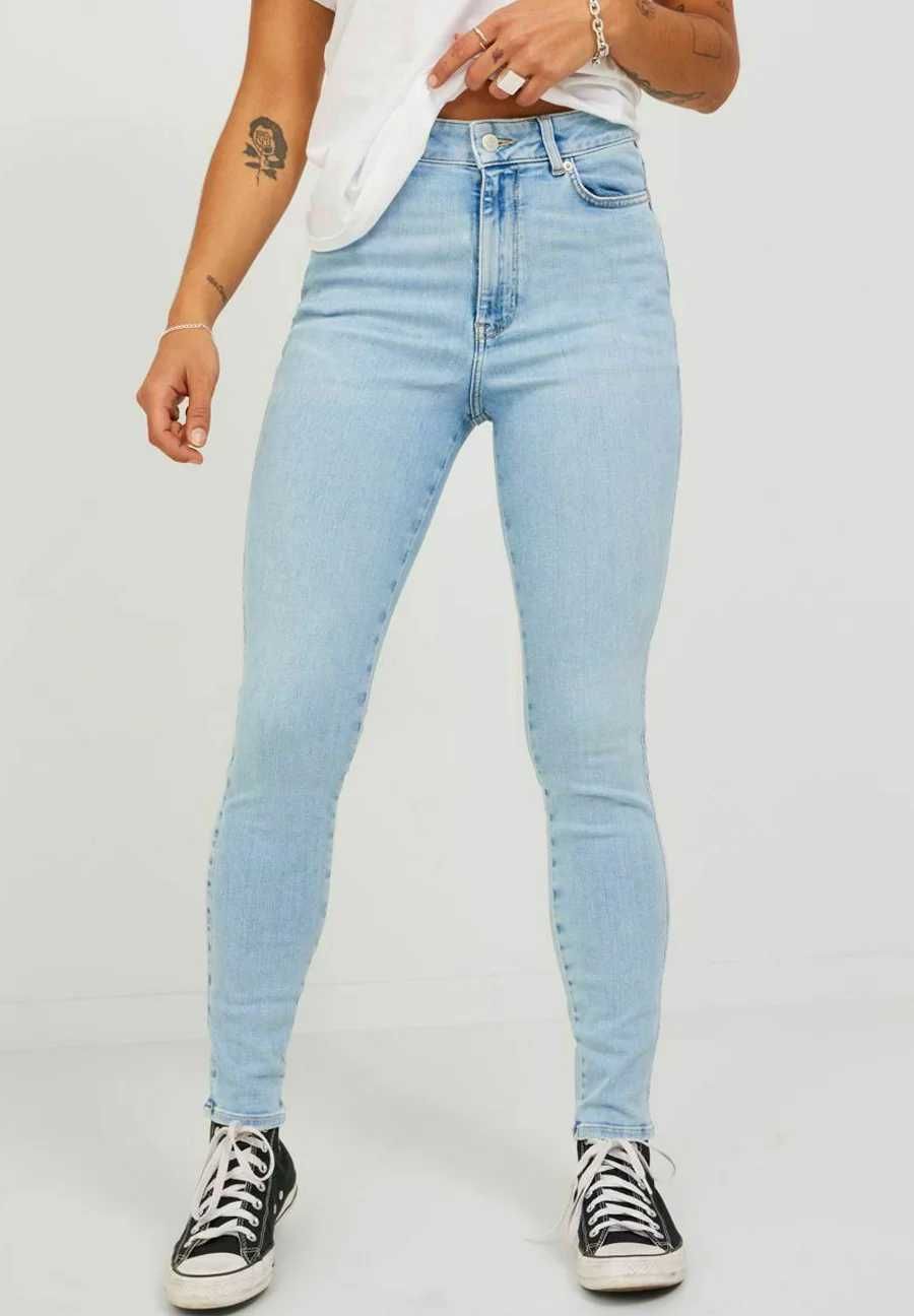 JJXX damskie jeansy skinny wysoki stan L/30 niebieskie