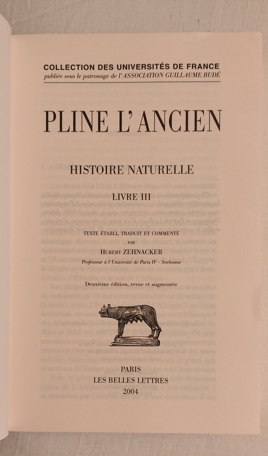 Pline L'Ancien - Livre III, XXXIII,XXXV,XXXVI,XXXVII
Histoire naturell