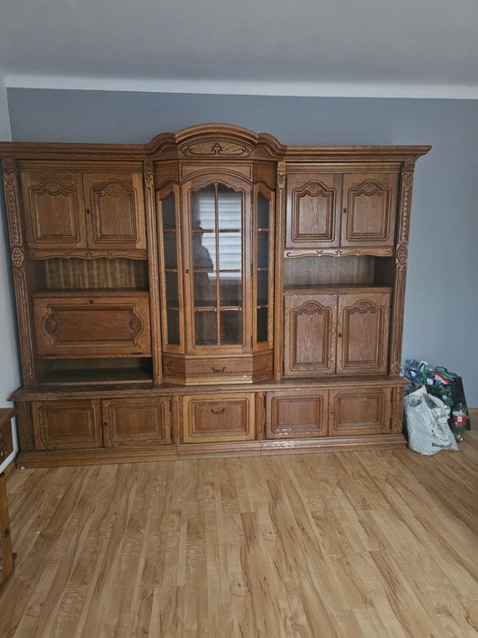 Witryna kredens meblościanka dębowa drewniana