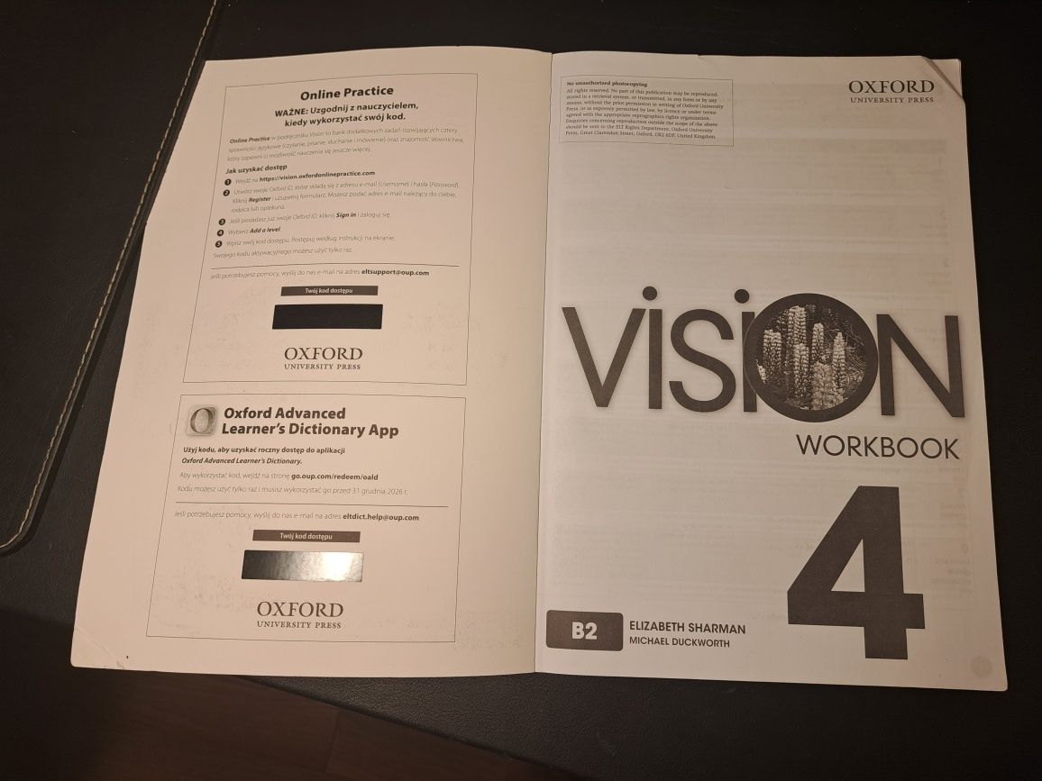 Vision 4 wydawnictwo Oxford dla Liceów i Techników