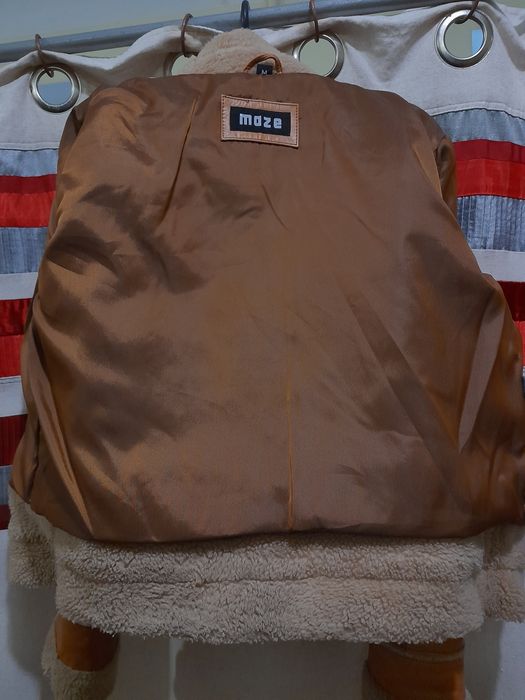 Кожаная дубленка-авиатор французского бренда MAZE