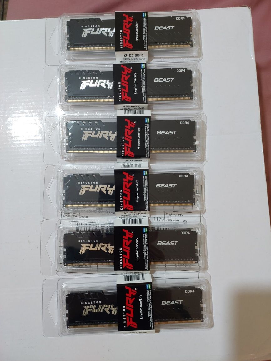 Kingston Fury Beast DDR4 3200/3600Mhz 32GB(2x16GB)