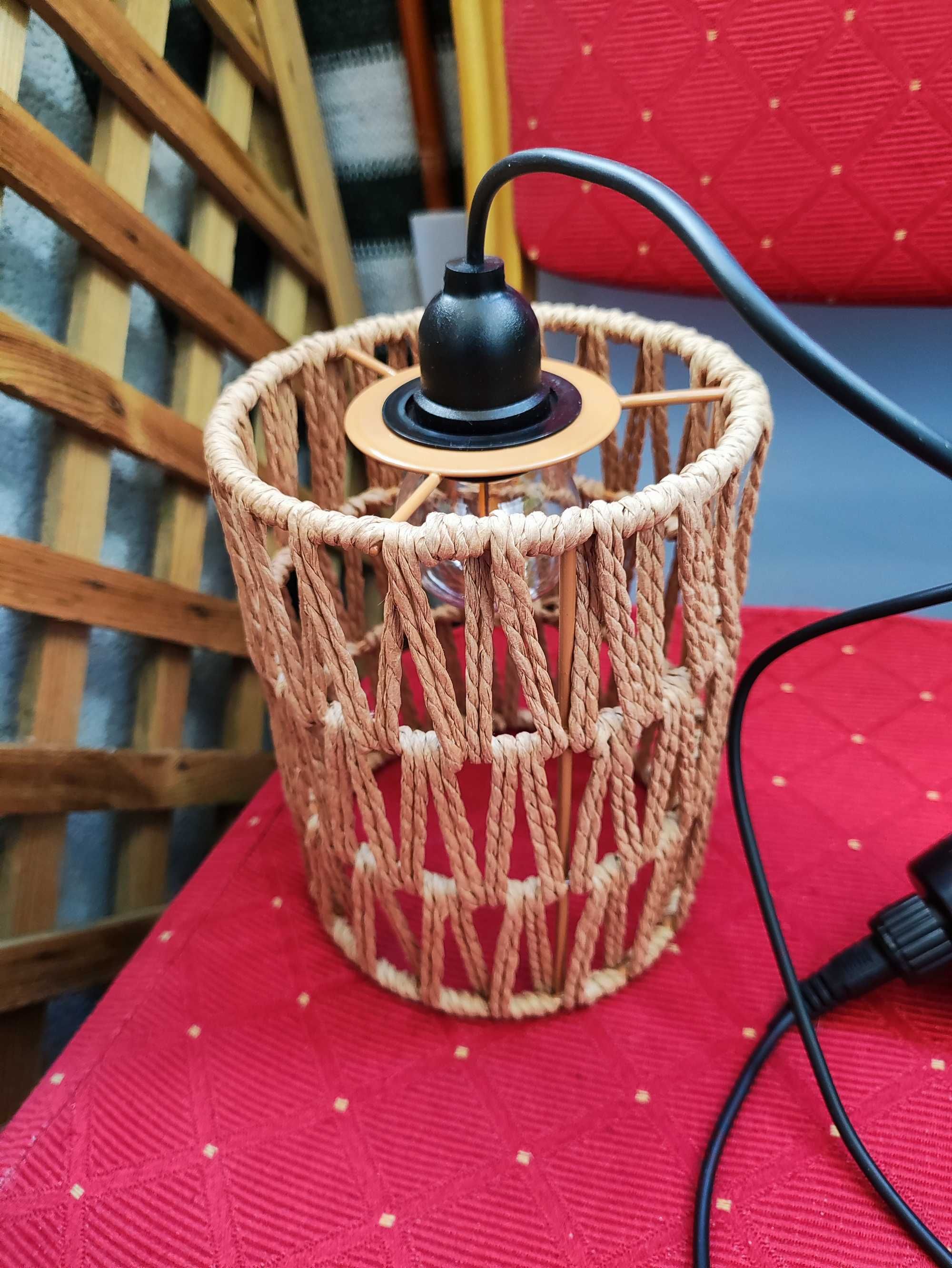 Lampa Rattanowa Boho Lampka wisząca sufitowa wiklinowa z wikliny