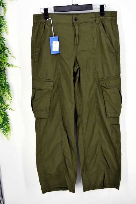 Spodnie bojówki Divided 44 ciemny khaki