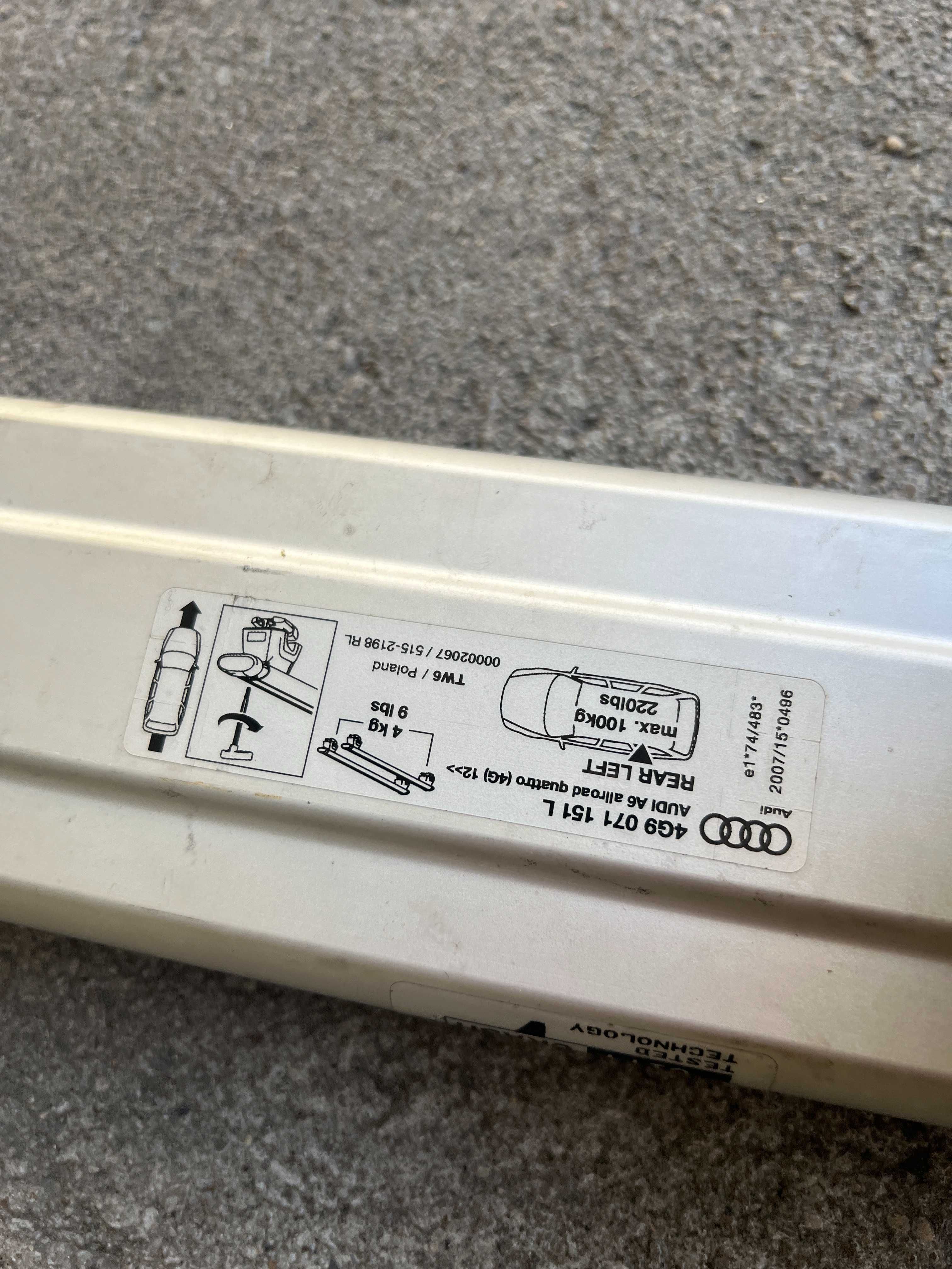 Oryginalne poprzeczki dachowe, bagażnik dachowy do Audi A6 C7 Allroad
