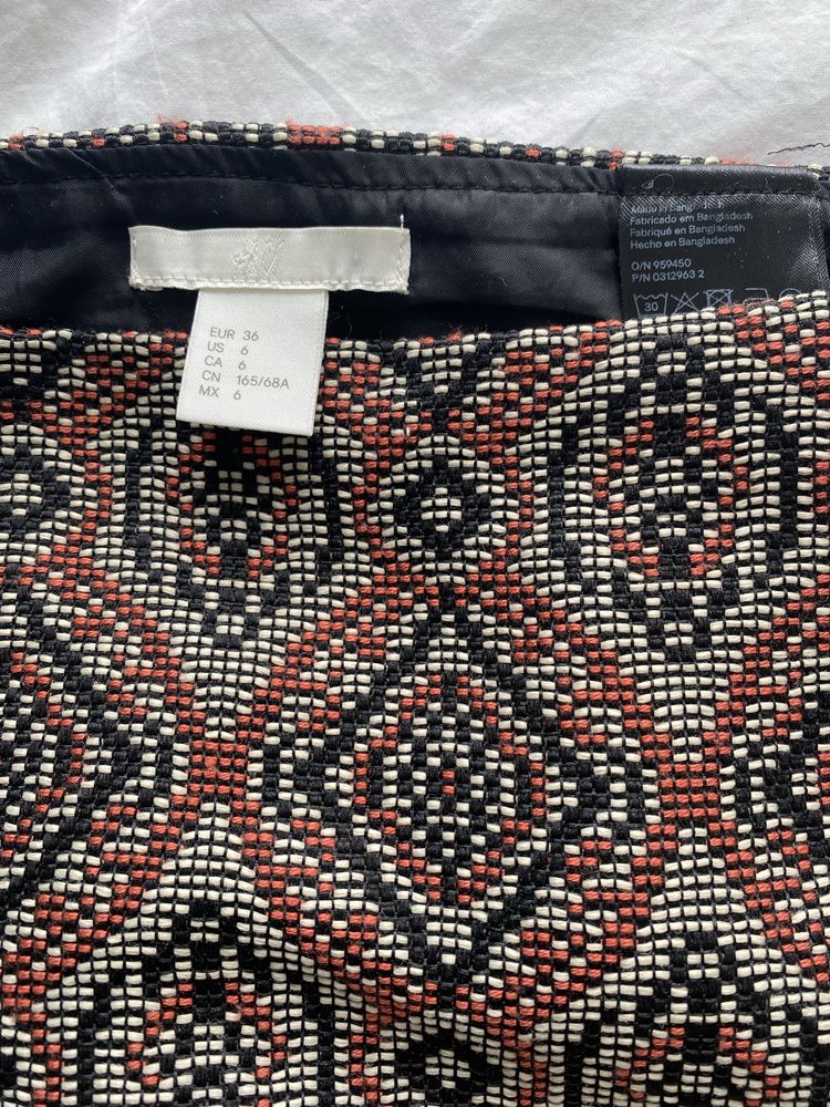 Spódnica mini H&M krótka spódniczka miniówka print etno vintage