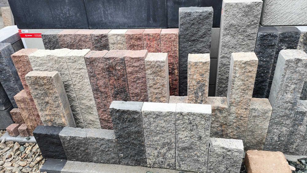 Cegła do budowy grilla palisada obrzeże łupane łupana palisady 38x15x6