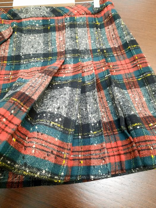 Теплая юбка в клетку