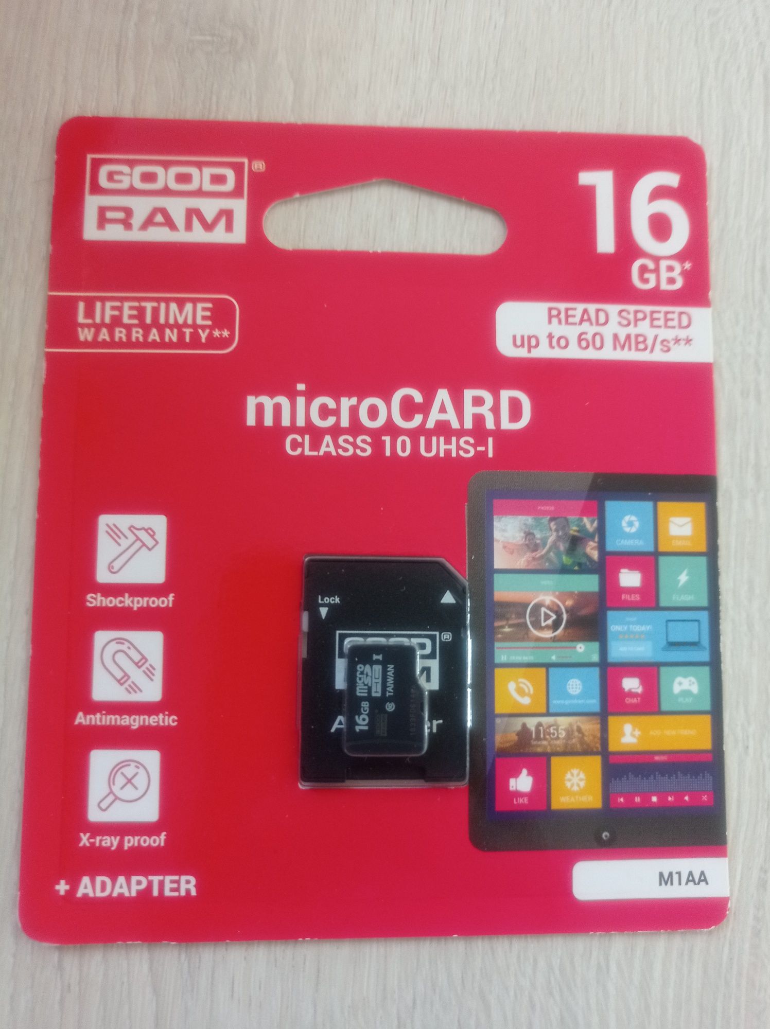 Карта памяти micro-SD 16Gb GOODRAM + переходник (10 CLASS)