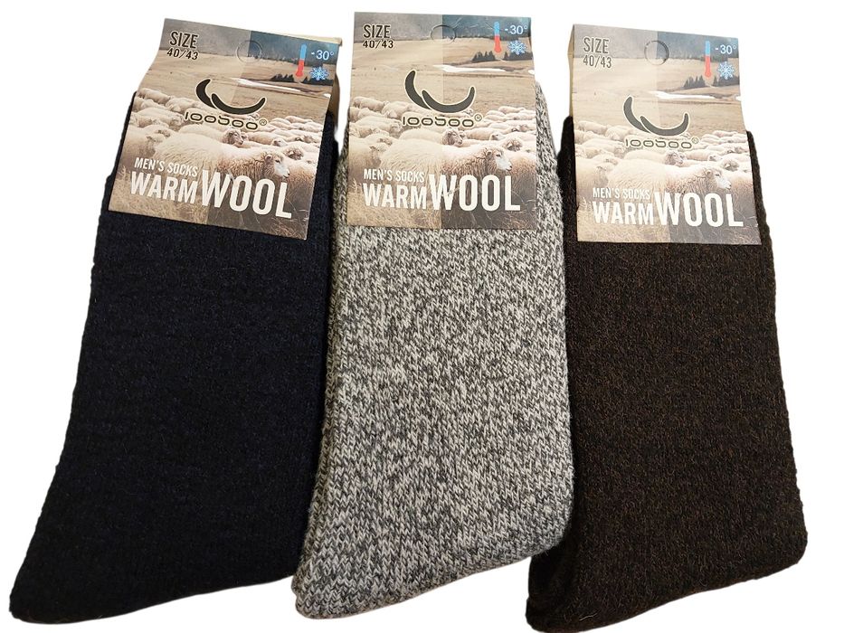 Skarpety męskie wełniane 3 pary 30 zł