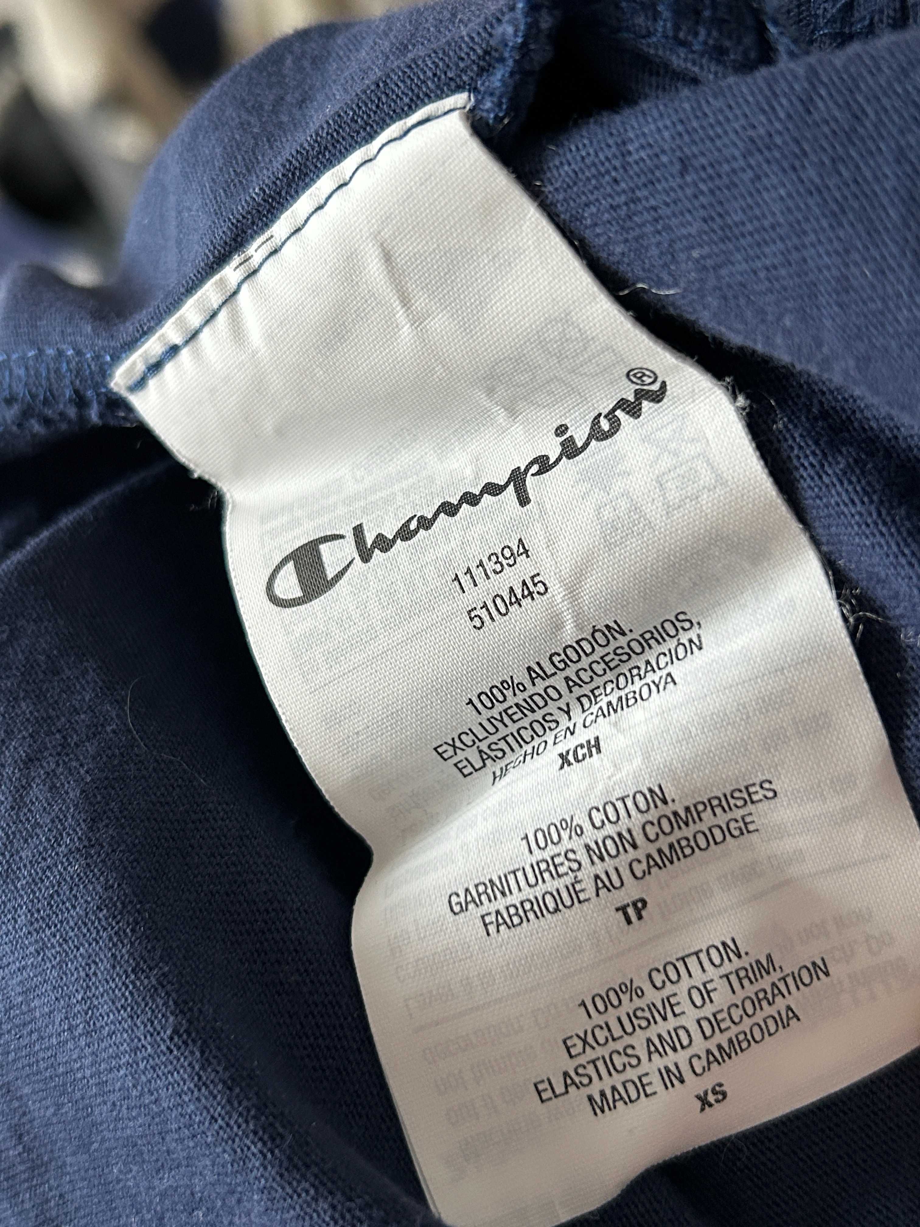 granatowy t-shirt Champion XS 100% cotton