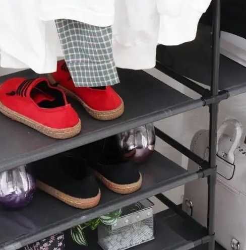 Вішалка з полицями підлогова стійка Simple Coat Rack Double Row