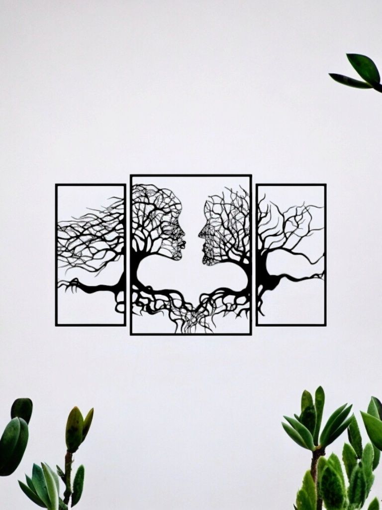 Dekoracja ścienna obraz 3D Twarze z Drzew