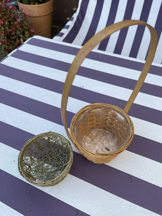 Koszyk wiklinowy na kwiaty mały zestaw 2 szt