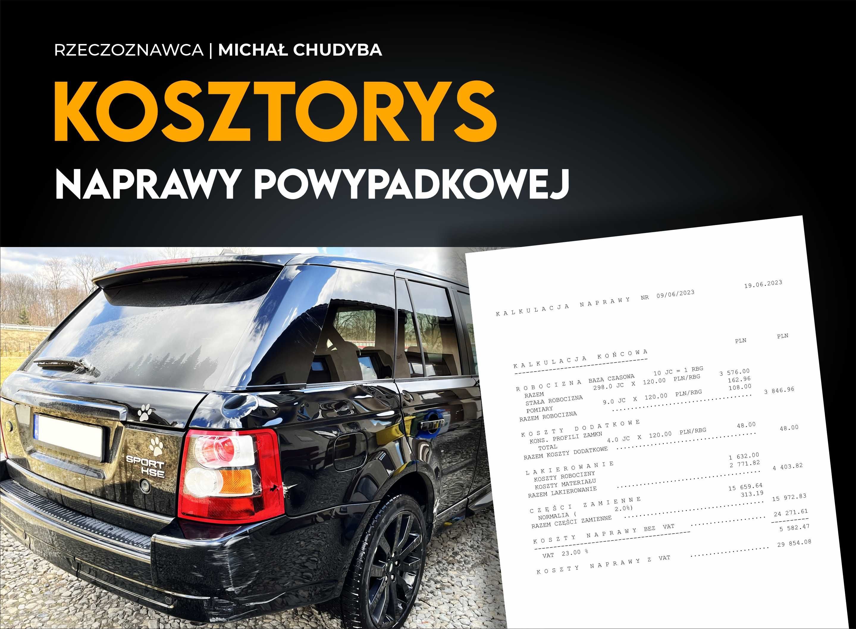 Kosztorys naprawy powypadkowej - Rzeczoznawca samochodowy, wycena