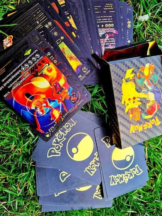 Czarne Karty Pokemon plastikowe zestaw do kolekcjonowania