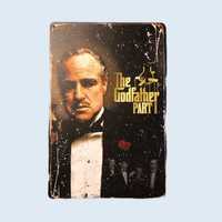 Placa retro folheada em metal filme The Godfather Part I 20x30cm