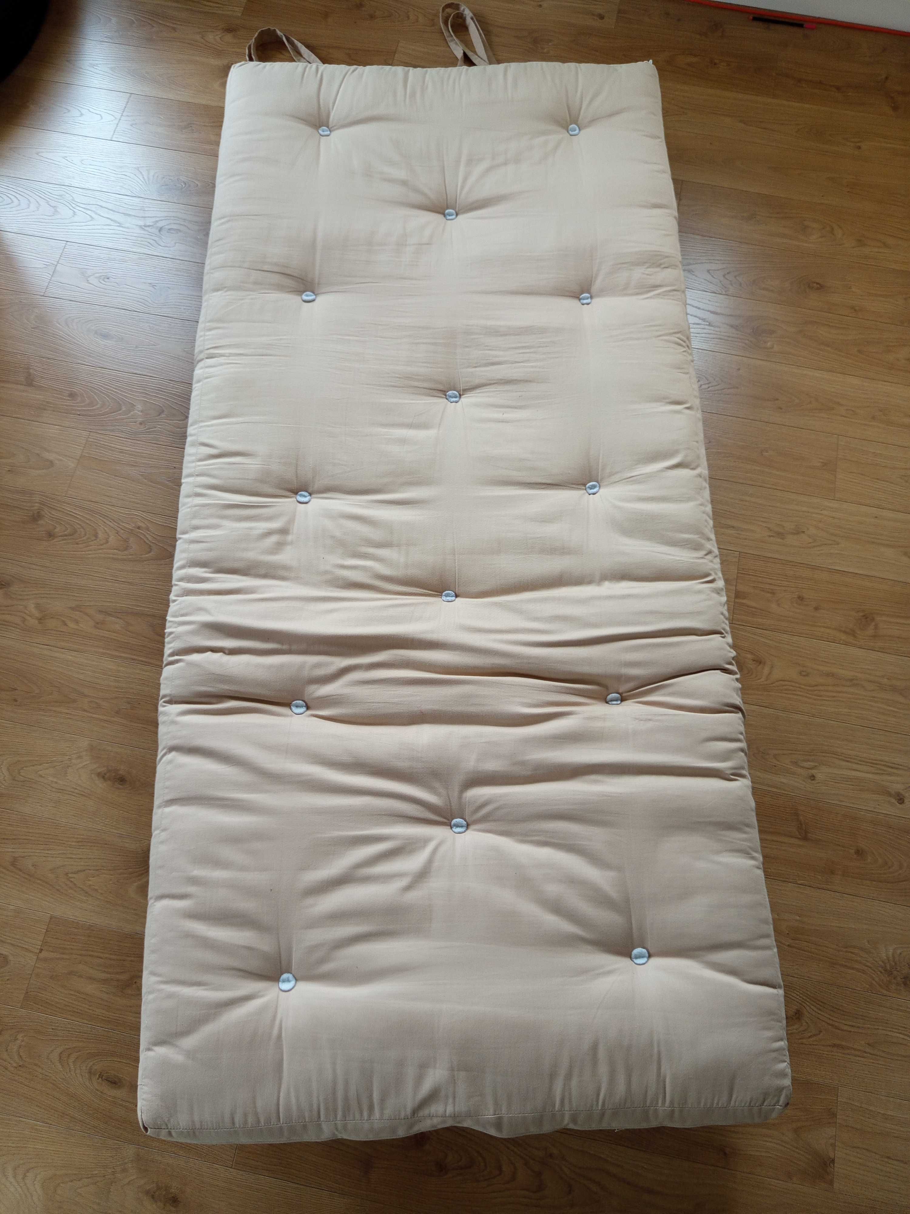 Materac  Futon bawełna + stelaż rozkładany 3 pozycje 90×200