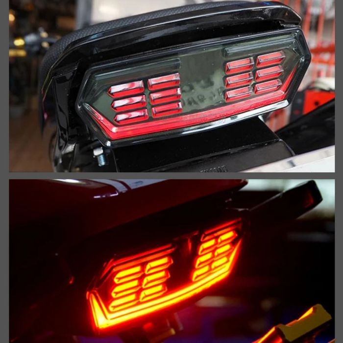 Стоп на мотоцикл задний led фонарь с поворотниками мото лампа