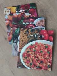 3 livros de receitas italianas - Pasta corta, muffins e saladas