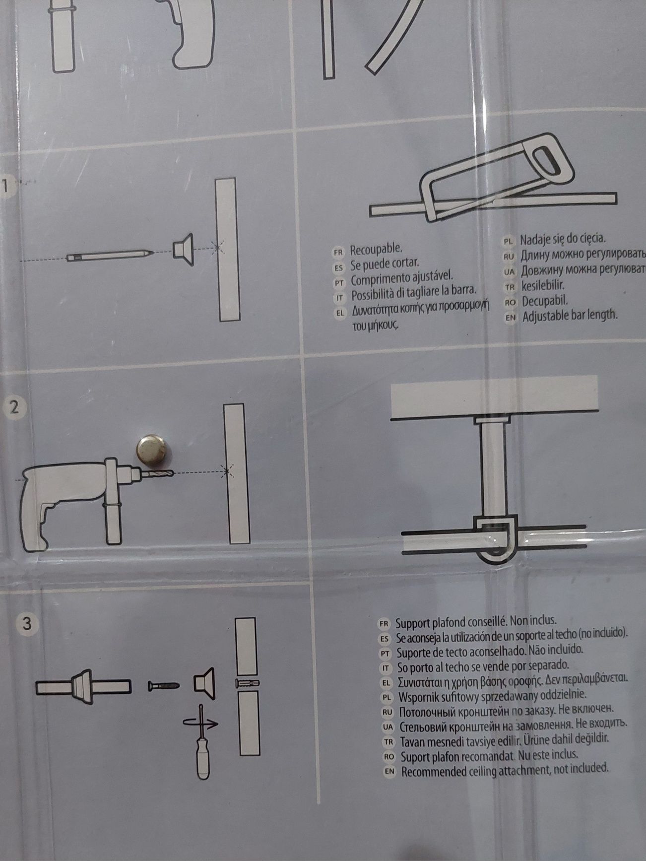 Varão para duche circular novo