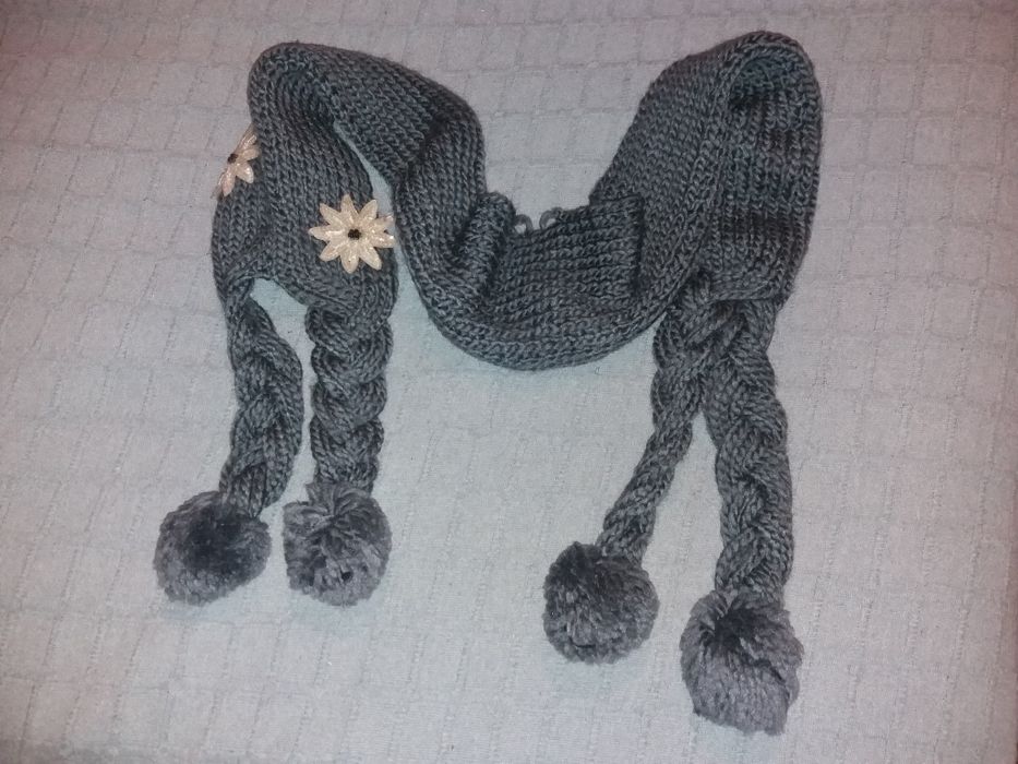 Cachecol cinza artesanal