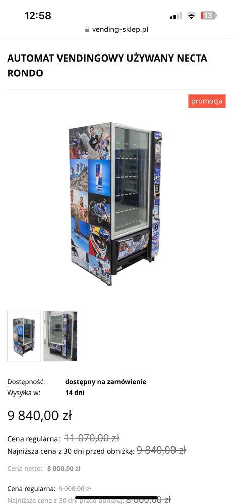 Sprzedam automaty vendingowe+ czytniki/wrzutniki