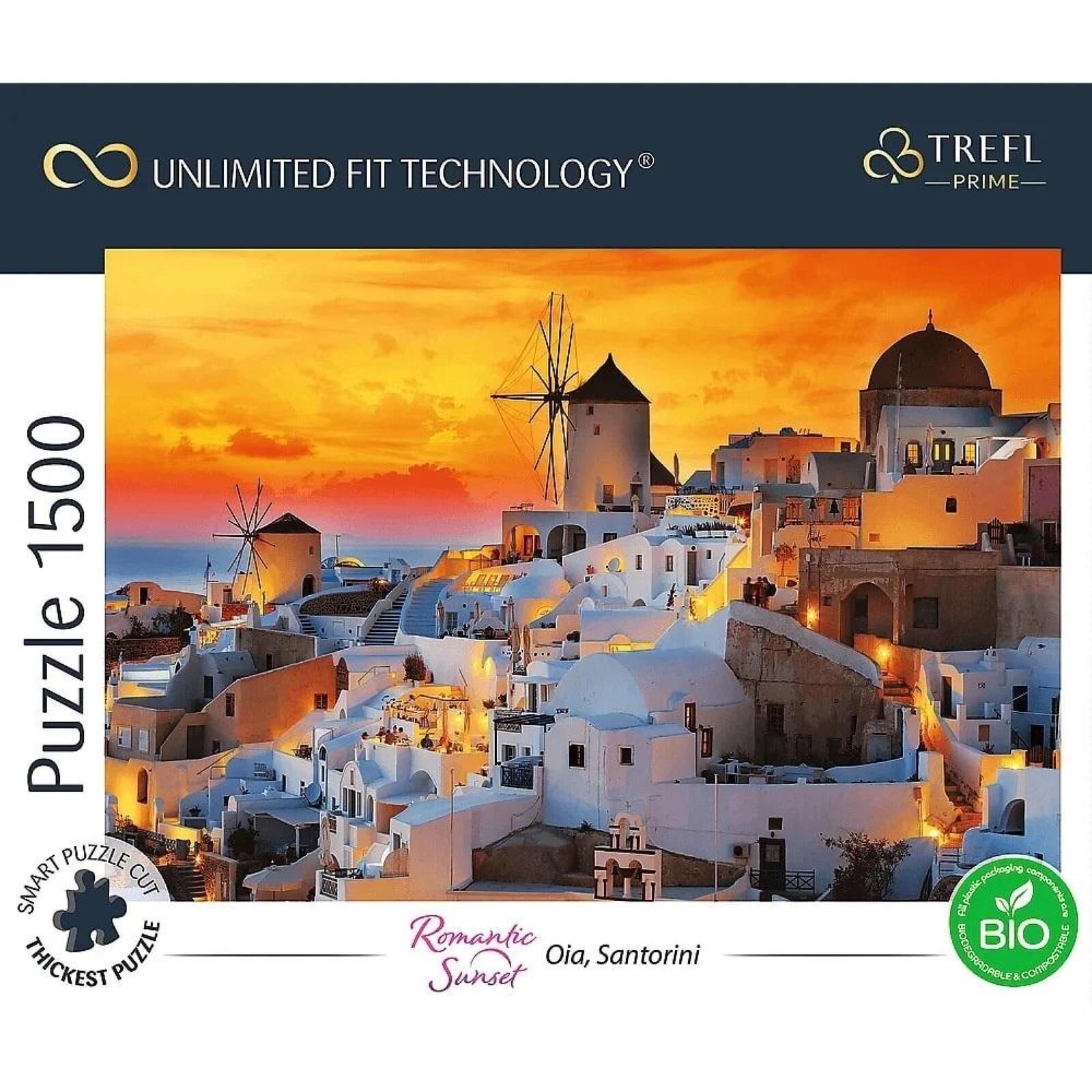 Puzzle 1500 Romantic Sunset: Santorini TREFL pudełko,280x333 mm