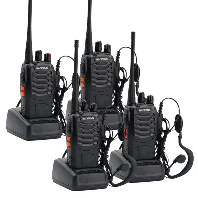 4XRadiotelefon BF-888S UHF PMR Latarka VOX Gwarancja!Zasieg do 5KM!