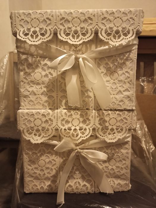 Skrzynki na koperty wesele ślub handmade