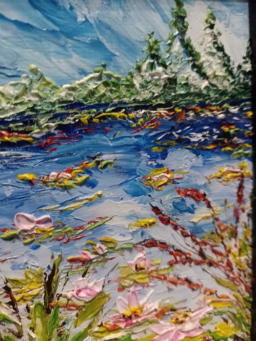 Obraz olejny w miniaturze w ramce  12.5 x 17.5 cm