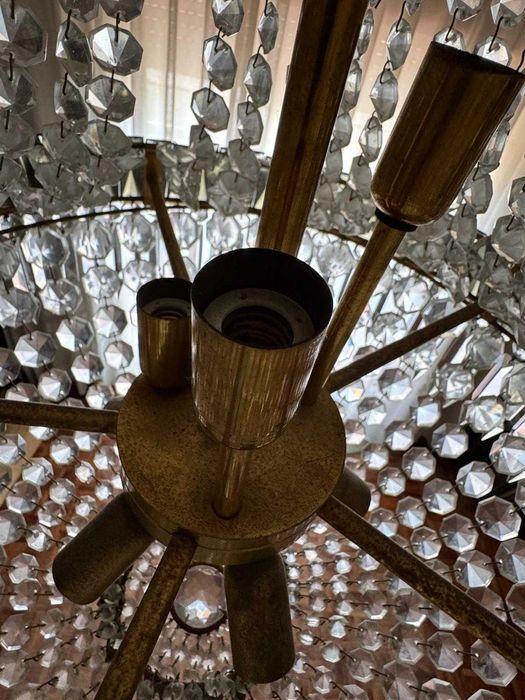 Lustre de 8 lumes e aplique de parede - década de 60