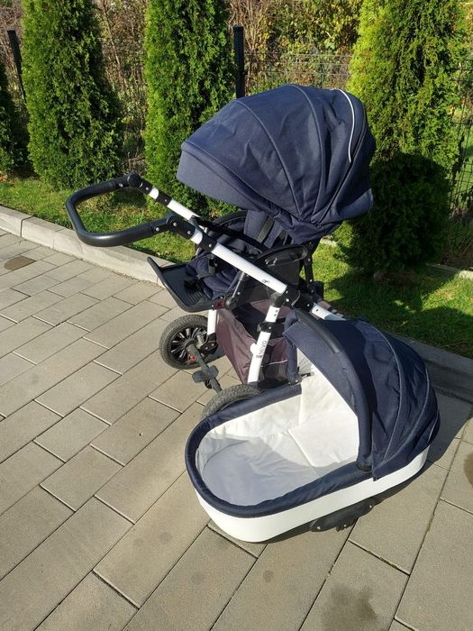 Wózek Jedo Nevo 2w1 granatowo-biały