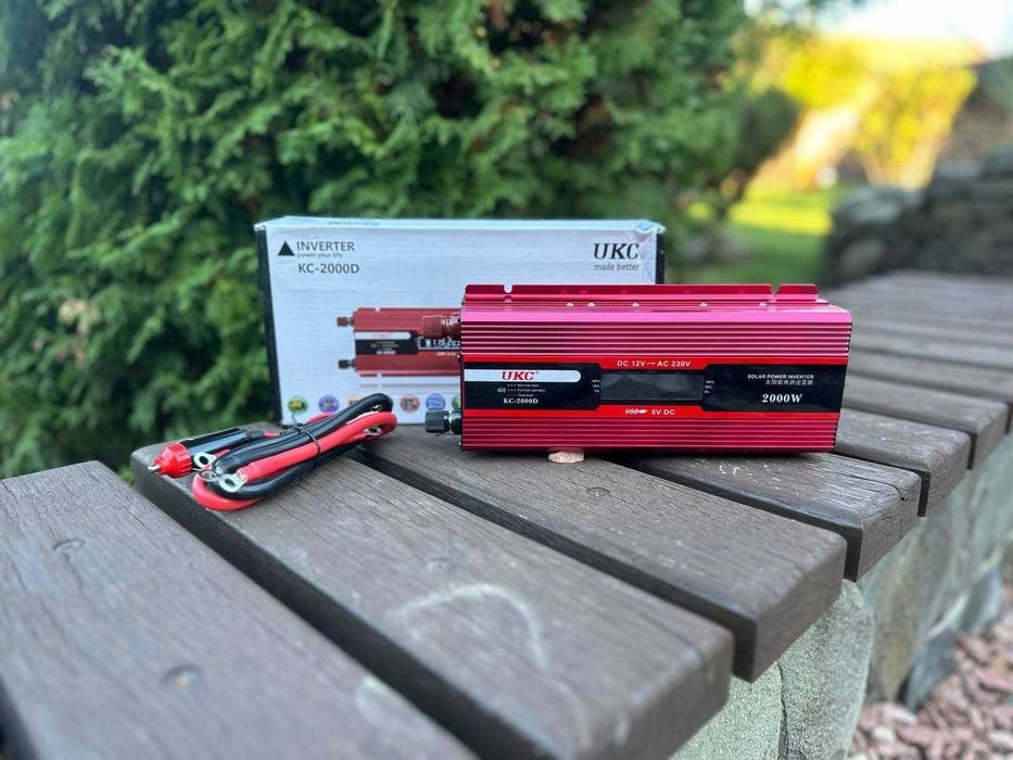 Преобразователь напряжения инвертор AC DC 12-2000D 2000W с дисплеем