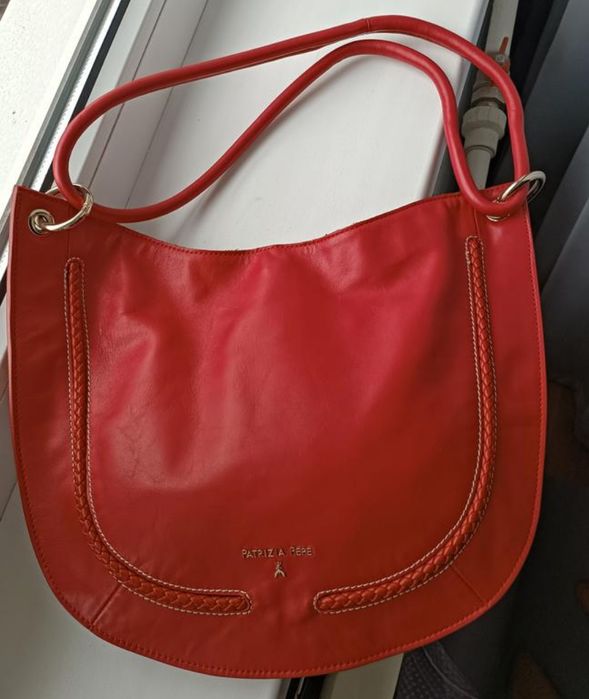шкіряна сумка шопер на кнопці Оригінал patrizia pepe
