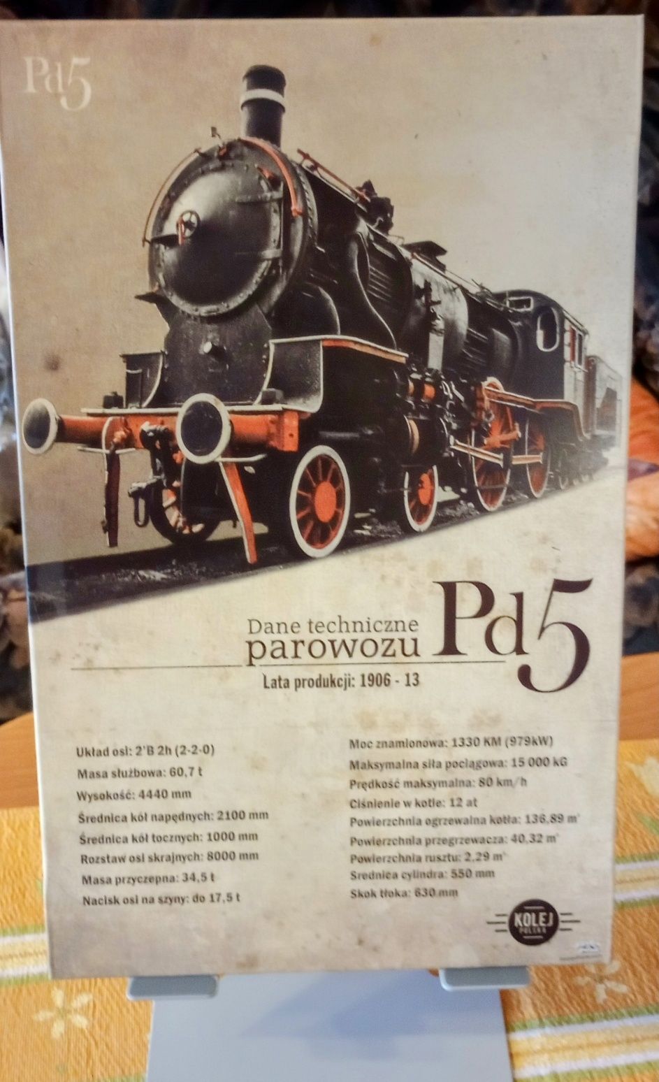 Plakat na blasze Parowóz PD5 Edward Ruszczyc orginalny z hologramem