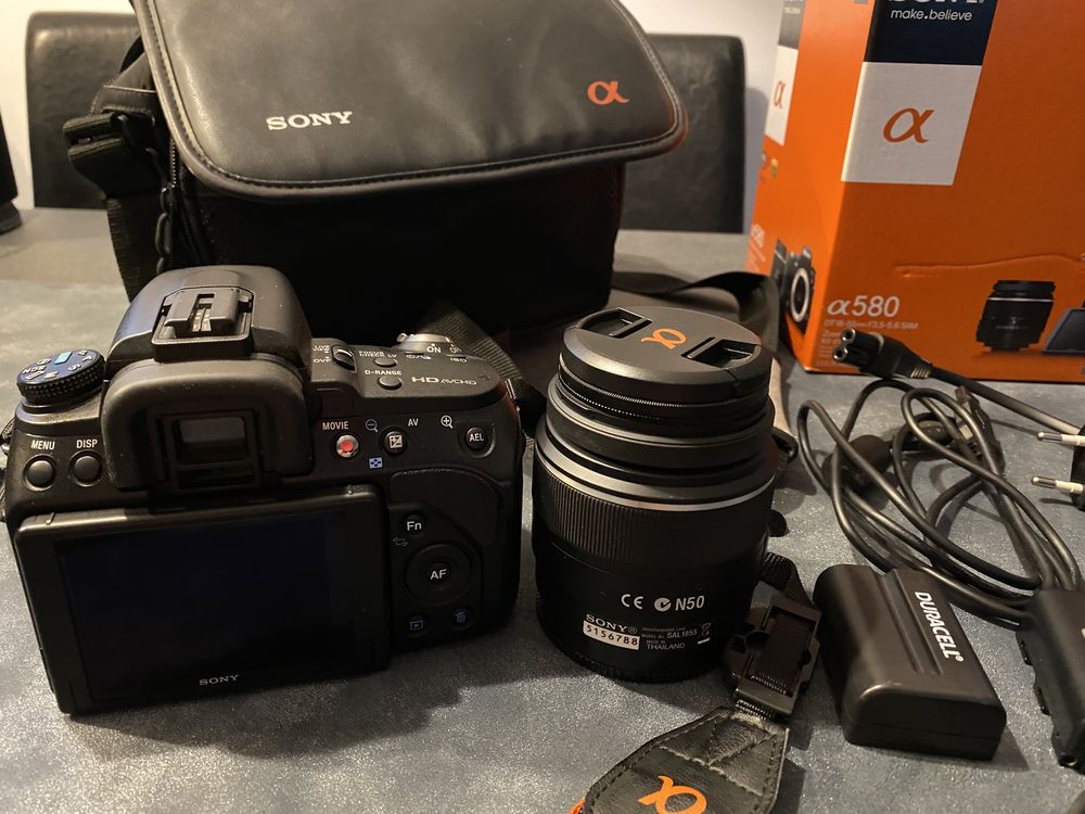 Zestaw aparat Sony Alpha 580 + obiektyw Kit Lens + torba