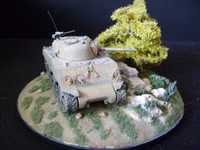 Model 1:48. Czołg M4 Sherman +podstawka. Diorama.