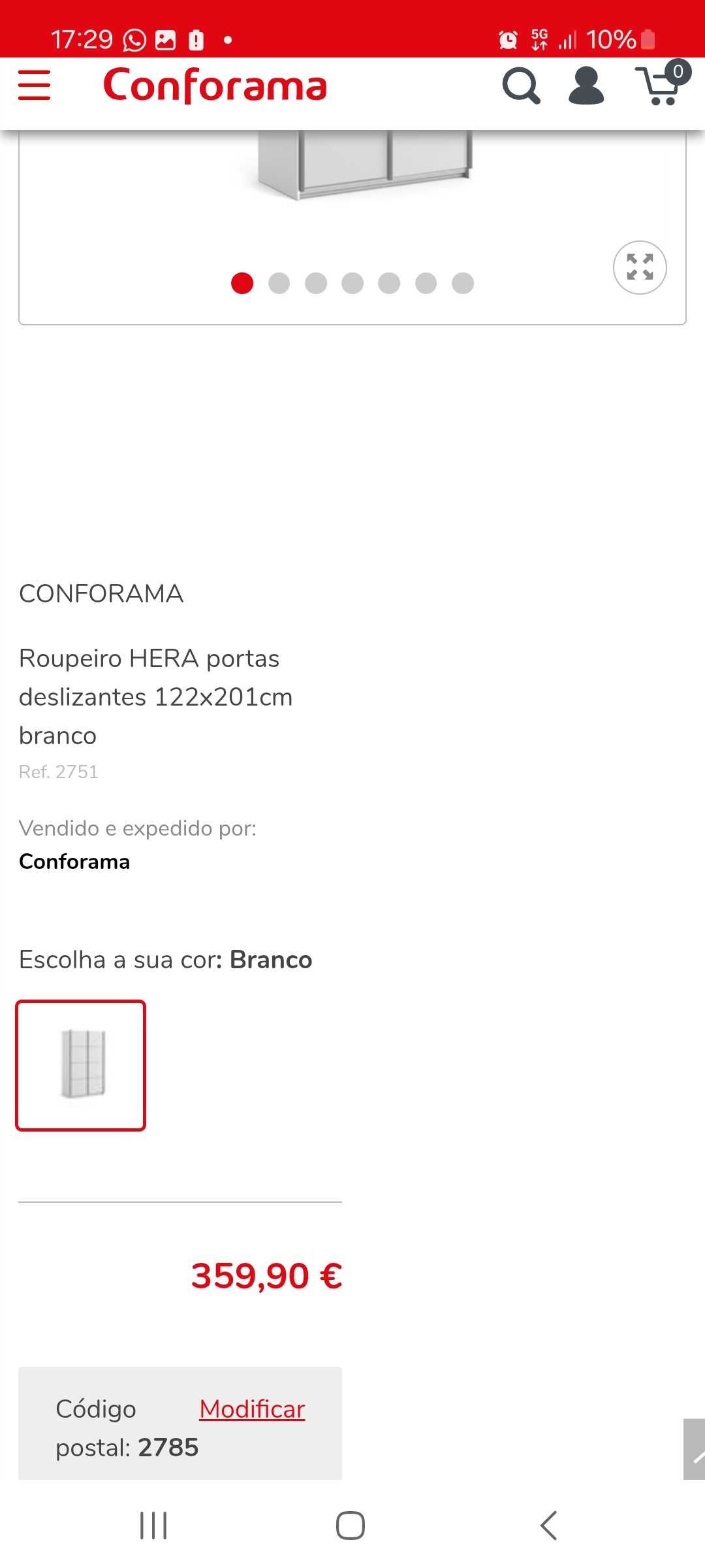 Roupeiro Hera da moviflor como novo - portas deslizantes