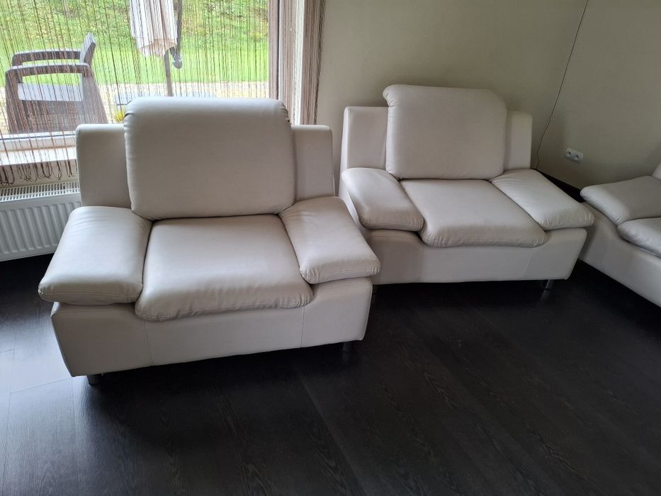 Sofa + 2 fotele skórzane
