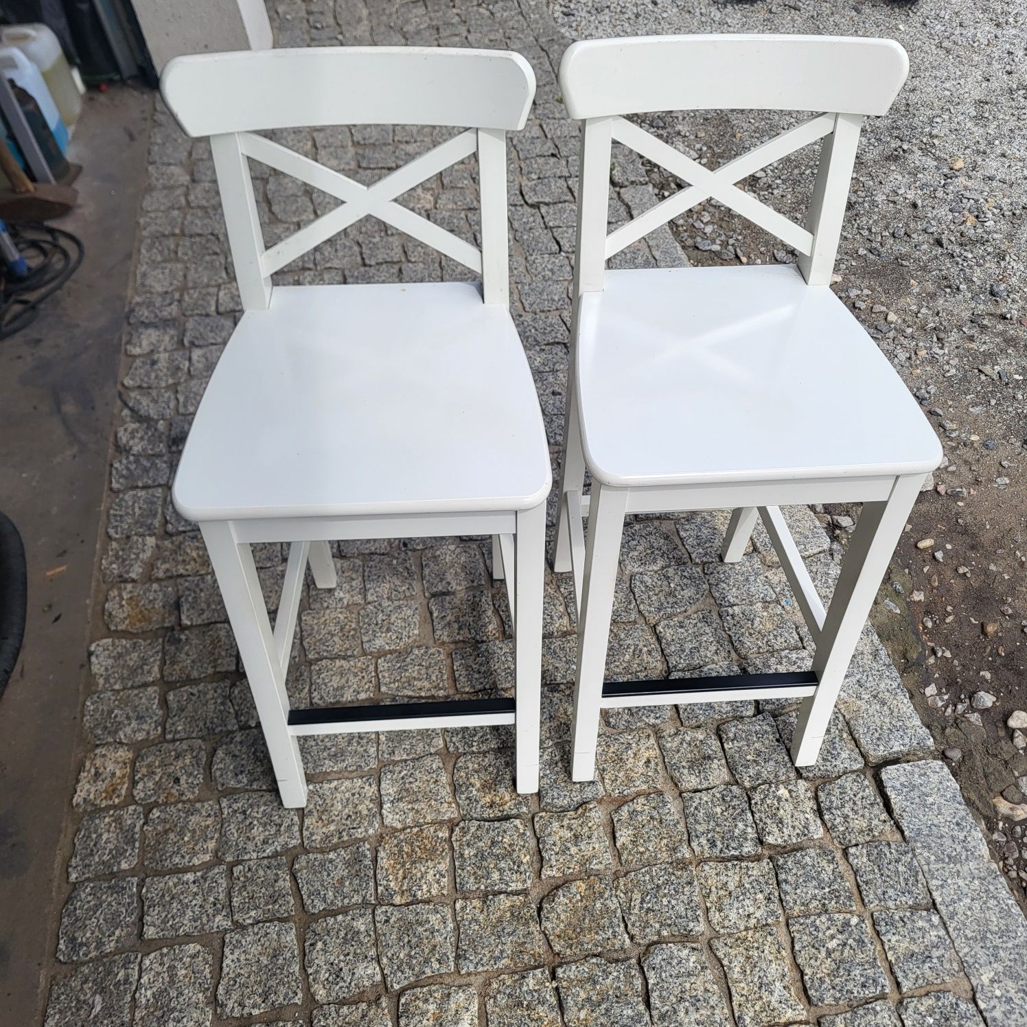 Krzesło krzesła barowe Ingolf Ikea drzewo białe 63cm