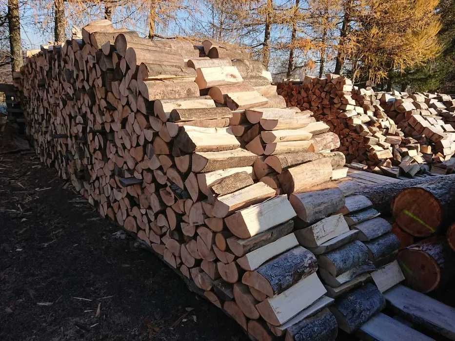 Drewno kominkowe/opałowe, sezonowane, połupane, układane