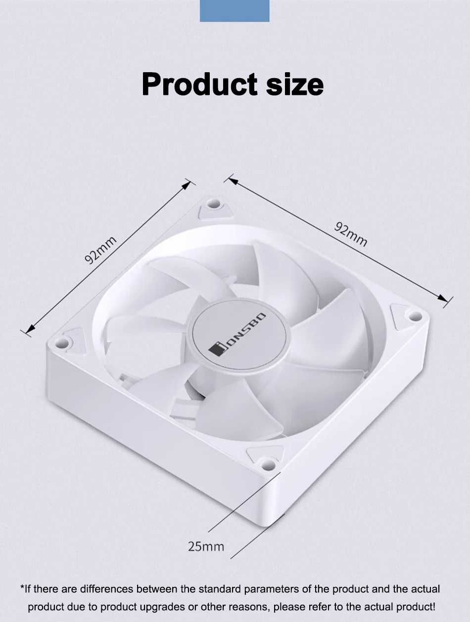 Wentylator komputerowy Jonsbo SL-925B 92mm 4-pin PWM ARGB LED FAN PC